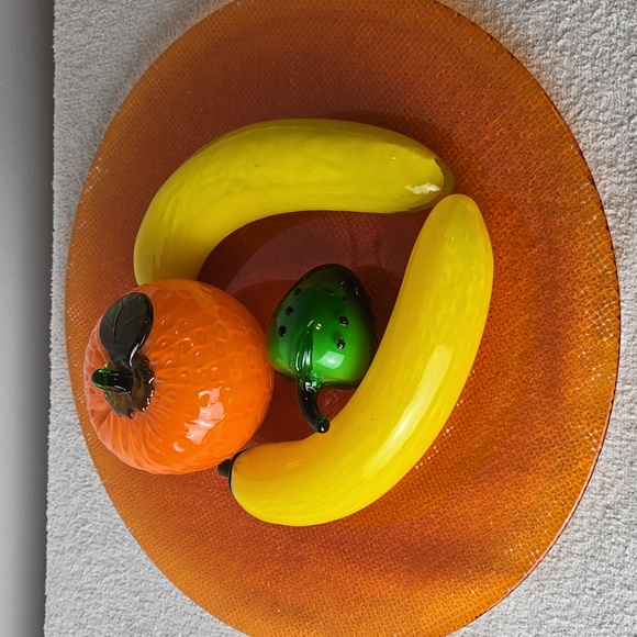 Other - Stunning Murano Style Hand-Blown Glass Fruit Set with Platter